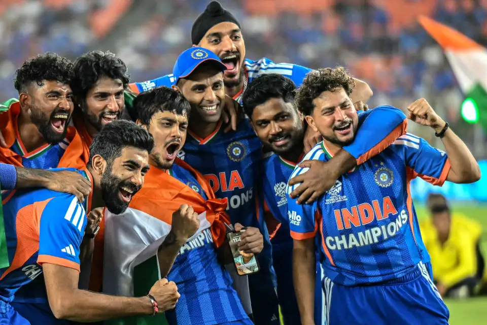 Indian Cricketers Celebrating Win