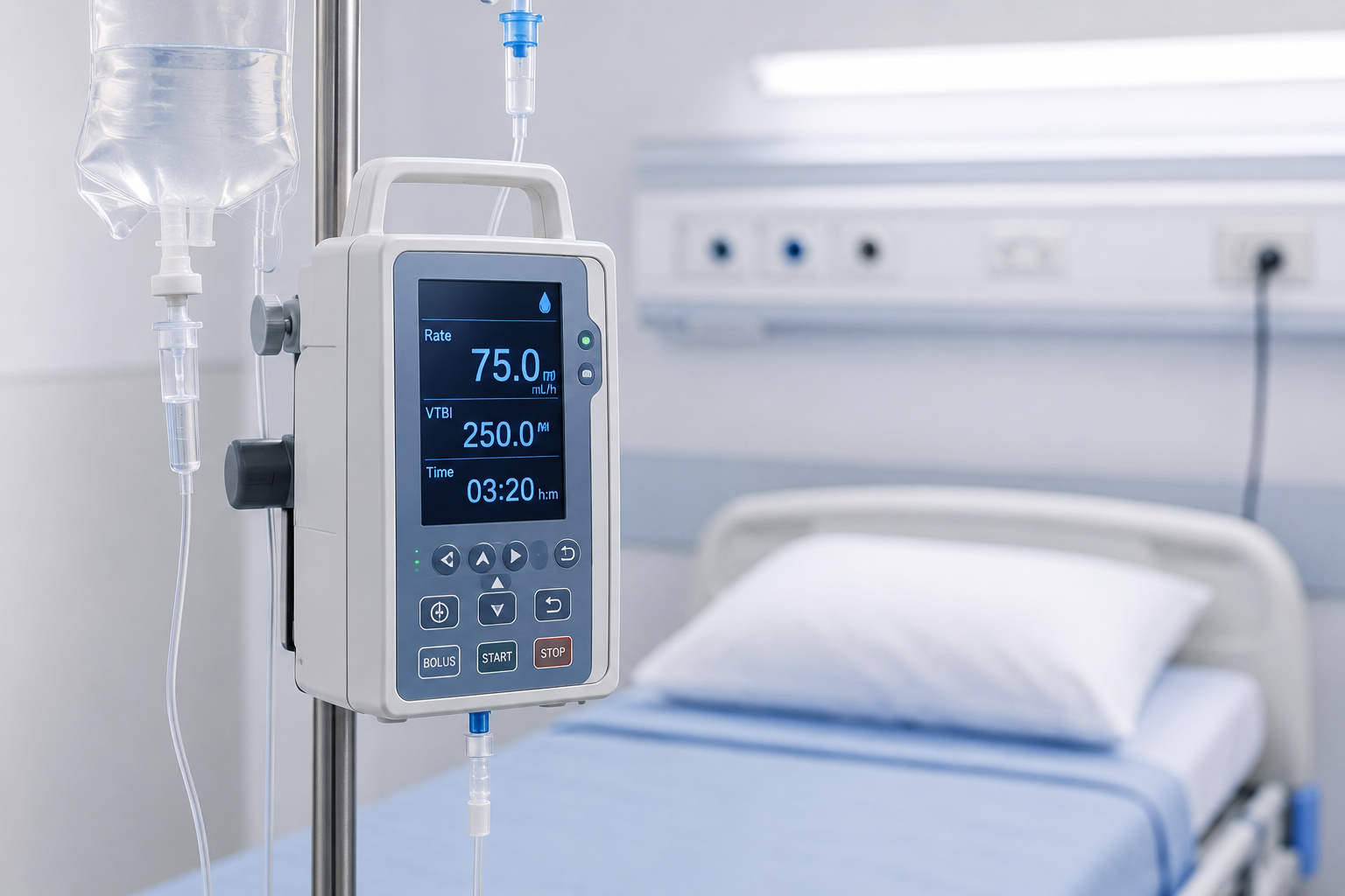 Infusion pump for IV medication and hydration