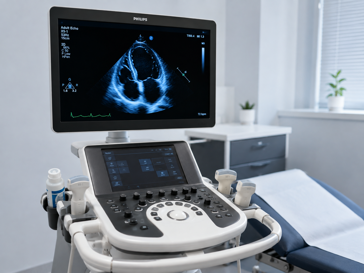 Advanced 2D Echo diagnostic machine at Swasthya Hospital, Gandhidham