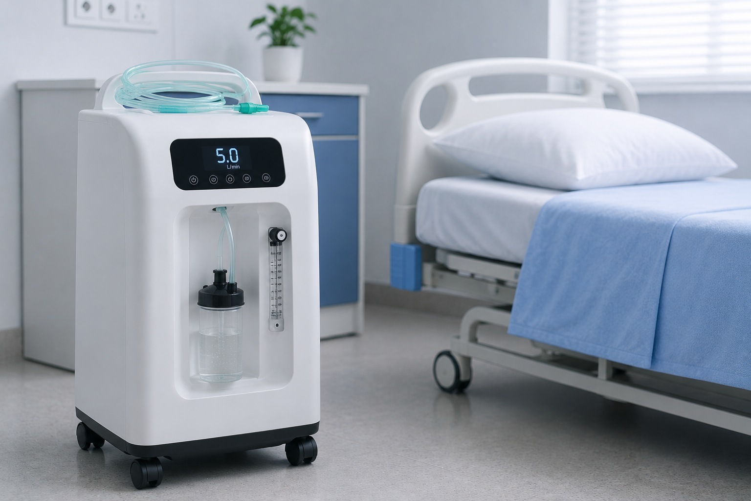 Oxygen concentrator for respiratory support
